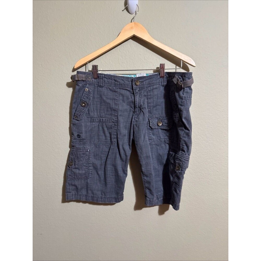 Billabong Shorts Juniors 11 Skater Plaid Gray Y2K Bermuda Cotton